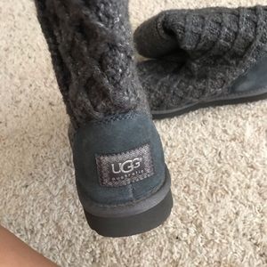 grey size 7 ugg waffle button knit boots!!!